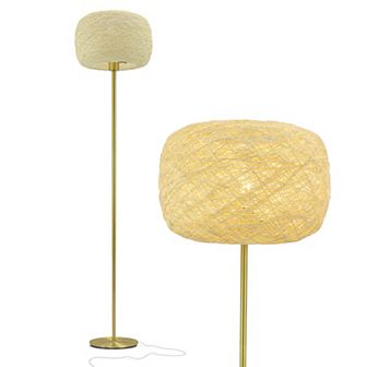 Brightech Rowan 60" Led Standing Floor Lamp With Threaded Twine Shade