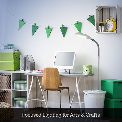 Brightech Litespan 53" Dimmable Led Reading Task Lamp With Height Adjustable Gooseneck Head