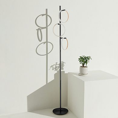 Brightech Saturn 66" Led Modern Floor Lamp With 3 Removable Light Rings