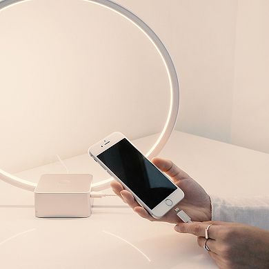 Brightech Circle 15" Dimmable Modern Led Desk Lamp With Usb Port