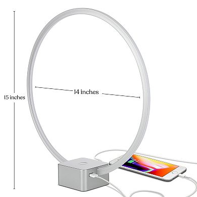 Brightech Circle 15" Dimmable Modern Led Desk Lamp With Usb Port