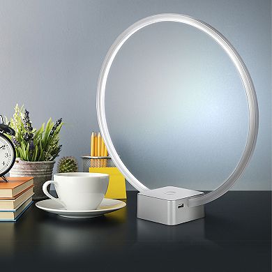 Brightech Circle 15" Dimmable Modern Led Desk Lamp With Usb Port