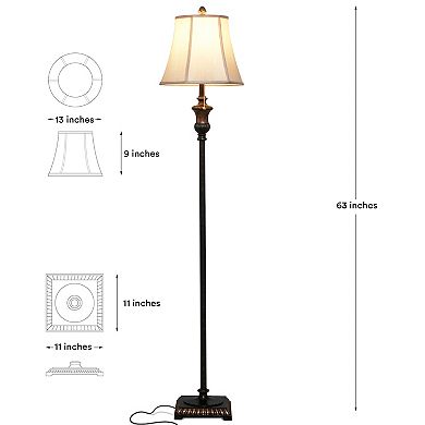 Brightech Sophia 63" Led Classic Floor Lamp With Fabric Shade