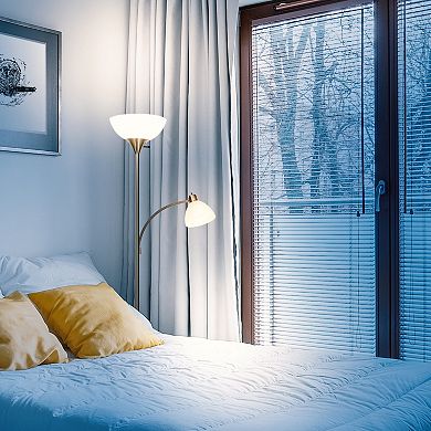 Brightech Sky Dome Plus 72" Led Torchiere Floor Lamp With 1 Reading Arm