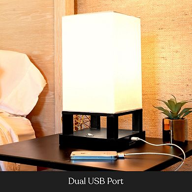 Brightech Maxwell 14" Led Modern Table Nightstand Lamp With Usb Port