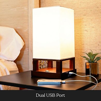 Brightech Maxwell 14" Led Modern Table Nightstand Lamp With Usb Port