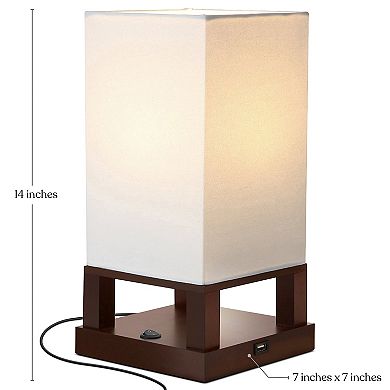 Brightech Maxwell 14" Led Modern Table Nightstand Lamp With Usb Port