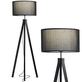 Brightech Eden 58" Led Traditional Tripod Floor Lamp With Fabric Drum Shade