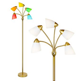 Brightech Medusa 74" Led 5-light Floor Lamp With Interchangeable Shades