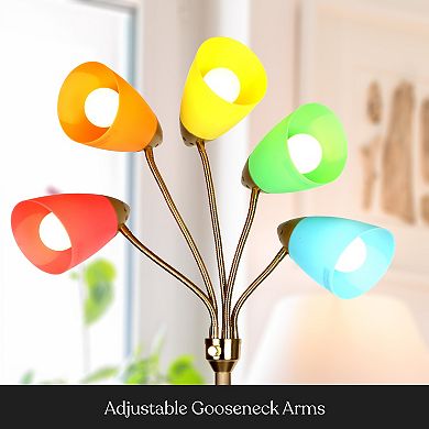 Brightech Medusa 74" Led 5-light Floor Lamp With Interchangeable Shades