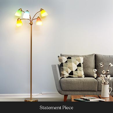 Brightech Medusa 74" Led 5-light Floor Lamp With Interchangeable Shades