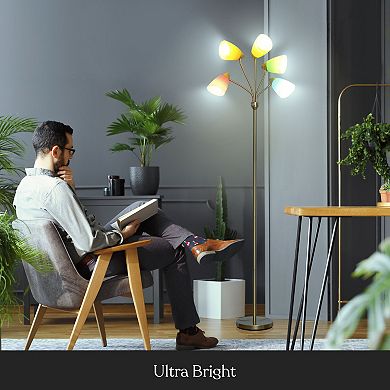 Brightech Medusa 74" Led 5-light Floor Lamp With Interchangeable Shades