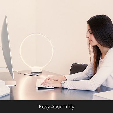 Brightech Circle 15" Dimmable Modern Led Desk Lamp With Usb Port