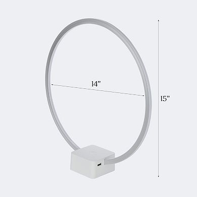 Circle LED Table Lamp with USB Port