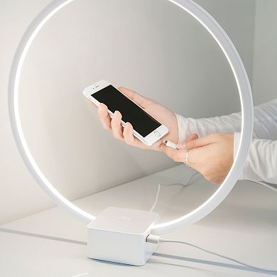 Brightech Circle 15" Dimmable Modern Led Desk Lamp With Usb Port