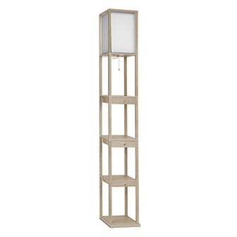 Brightech Maxwell 72" Led Shelf Floor Lamp With Lantern Shade
