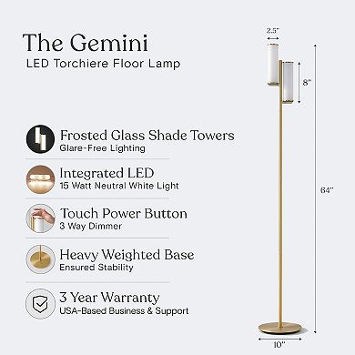 Brightech Gemini 64" Dimmable Led Modern Tree Floor Lamp