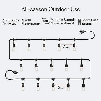 Brightech Ambience Pro 48 Ft. Indoor/outdoor Led Weatherproof 1-watt String Lights