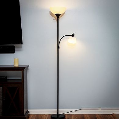 Brightech Sky Dome Plus 72" Led Torchiere Floor Lamp With 1 Reading Arm