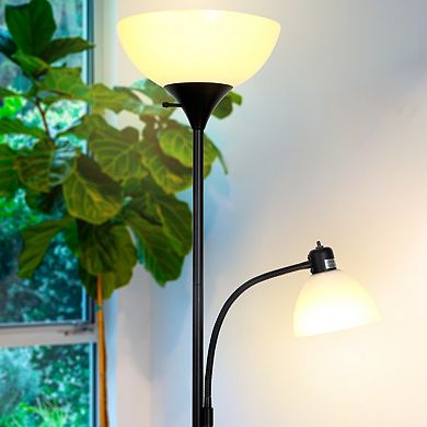 Brightech Sky Dome Plus 72" Led Torchiere Floor Lamp With 1 Reading Arm