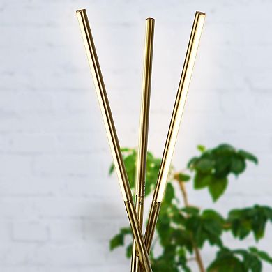 Brightech Stix 60" Dimmable LED Modern Tripod Floor Lamp in Gold Finish
