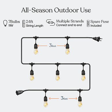 Brightech Ambience Pro 24 Ft. Indoor/outdoor Incandecent Weatherproof 11-watt String Lights