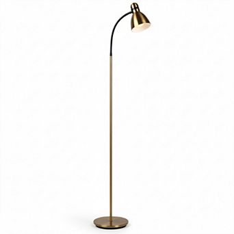Brightech Avery 63" Adjustable Gooseneck Gold LED Reading Floor Lamp