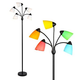 Brightech Medusa 74" Led 5-light Floor Lamp With Interchangeable Shades