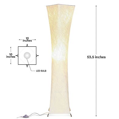 Brightech Harmony Contemporary Led Floor Lamp For Boho Living Rooms & Offices - Cream Shade