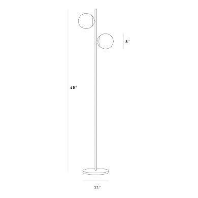 Brightech Sphere 65" Led Modern Tree Floor Lamp With Frosted Globes