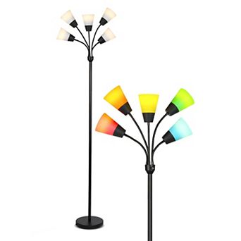Brightech Medusa Modern 78" Led 5-light Floor Lamp With Interchangeable Shades