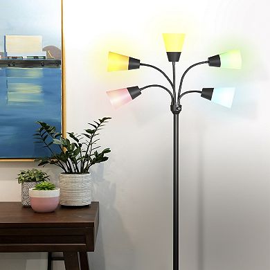 Brightech Medusa Modern 78" Led 5-light Floor Lamp With Interchangeable Shades