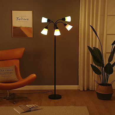 Brightech Medusa Modern 78" Led 5-light Floor Lamp With Interchangeable Shades