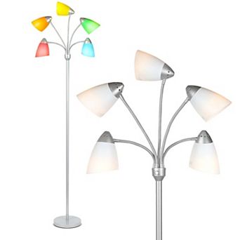 Brightech Medusa 74" Led 5-light Floor Lamp With Interchangeable Shades