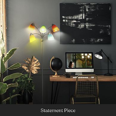 Brightech Medusa 74" Led 5-light Floor Lamp With Interchangeable Shades