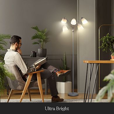 Brightech Medusa 74" Led 5-light Floor Lamp With Interchangeable Shades