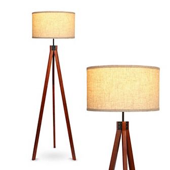 Brightech Eden 58" Led Traditional Tripod Floor Lamp With Fabric Drum Shade