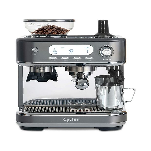 All-in-One Espresso Maker with Grinder and Steam Wand