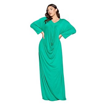 Long Sleeve Draped Contemporary Dress