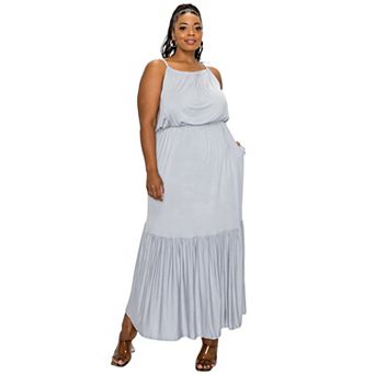 Cami Neck Ruffled Hem Maxi Dress