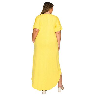 Plus Size Short Sleeve Maxi Dress