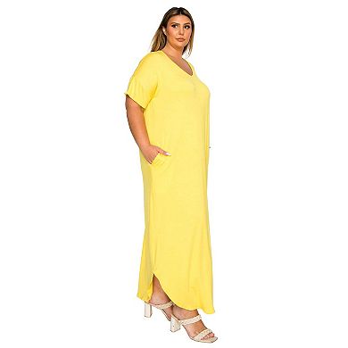 Plus Size Short Sleeve Maxi Dress