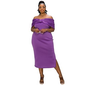 Zariah Ribbon Detail Midi Dress