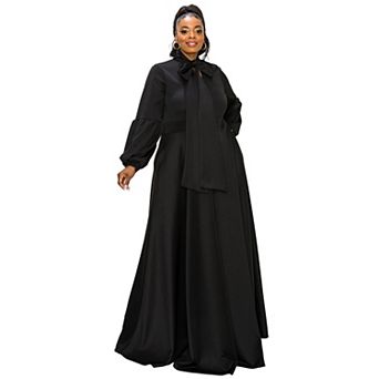 Bella Donna Dress with Ribbon and Bishop Sleeves