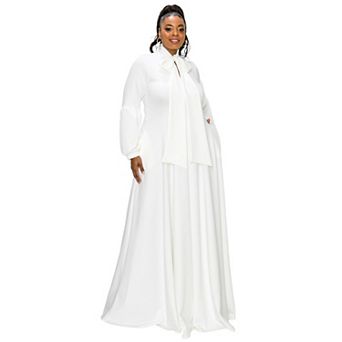 Bella Donna Dress with Ribbon and Bishop Sleeves