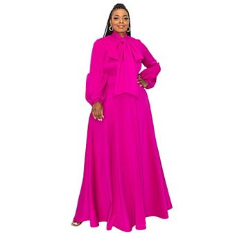 Bella Donna Dress with Ribbon and Bishop Sleeves