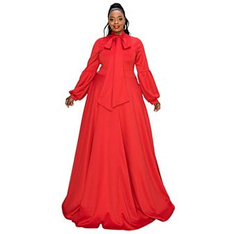 Bella Donna Dress with Ribbon and Bishop Sleeves