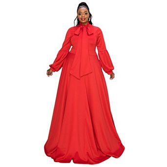 Bella Donna Dress with Ribbon and Bishop Sleeves