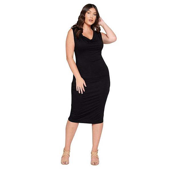 Kim Neck Cowl Midi Dress