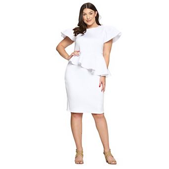 Plus Size Calista Neoprene Peplum Dress